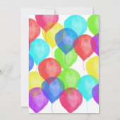 Invitation Fête de ballons d'anniversaire coloré (Dos)