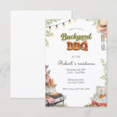 Invitation Fête de barbecue dans la cour Fête rustique d'été (Devant / Derrière)