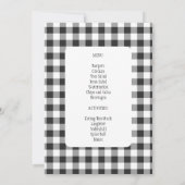 Invitation Fête de barbecue dans la cour Plaid rustique Barbe (Dos)