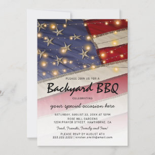 Invitation Fête de barbecue de célébration patriotique améric