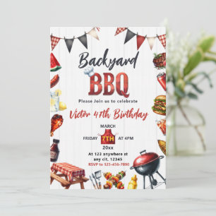 Invitation Fête de barbecue de jardin Anniversaire Barbecue
