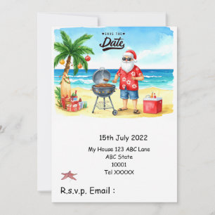 Invitation Fête de barbecue de Noël avec le Père Noël
