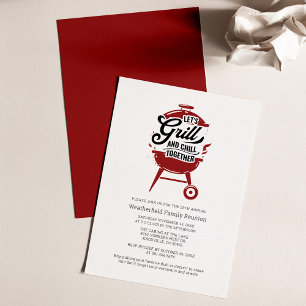 Invitation Fête de barbecue de retrouvailles familiales d'été