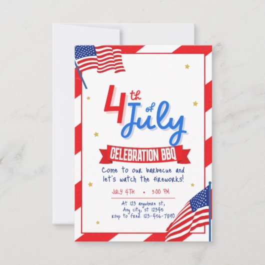 Invitation fête de barbecue du 14 juillet  (Devant)