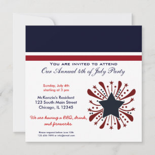 Invitation Fête de barbecue du 4 juillet