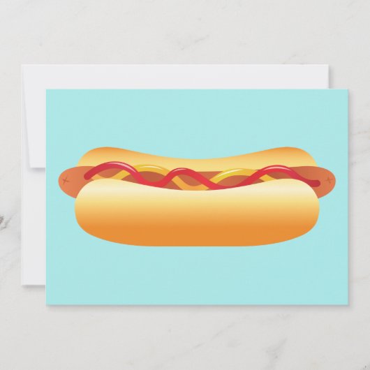 Invitation Fête de barbecue hot dog (Devant)