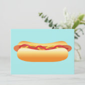 Invitation Fête de barbecue hot dog (Debout devant)