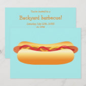 Invitation Fête de barbecue hot dog (Devant / Derrière)