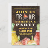 Invitation Fête de barbecue rustique d'été dans le jardin (Devant)