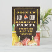 Invitation Fête de barbecue rustique d'été dans le jardin (Debout devant)