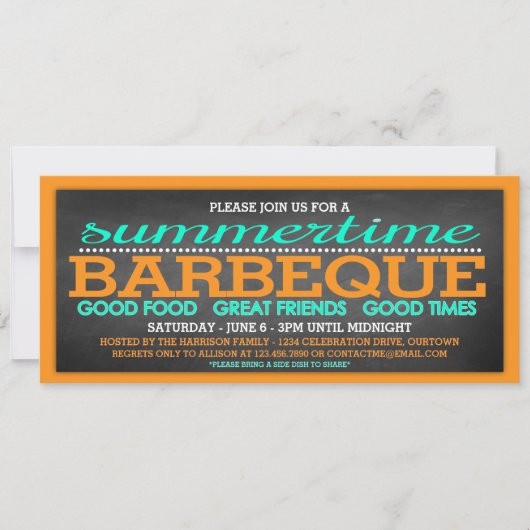 Invitation Fête de barbeque d'été (Devant)