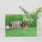 Invitation Fête de baseball, date à retenir  (Debout devant)