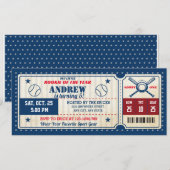 Invitation Fête de baseball personnel Billet anniversaire (Devant / Derrière)