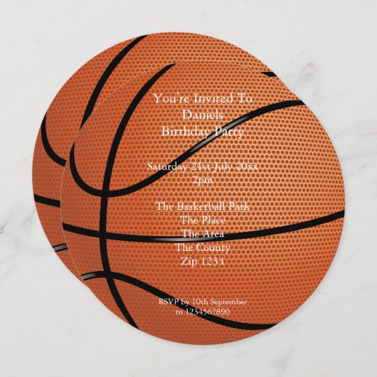 Invitation Fête de basket (Devant / Derrière)