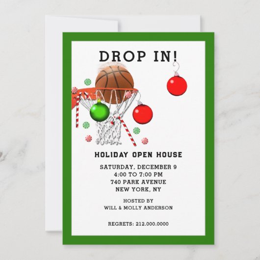 Invitation Fête de basket-ball (Devant)