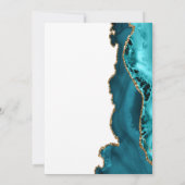 Invitation Fête de Bat Mitzvah Chic Turquoise Agate Dorée (Dos)