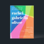 Invitation Fête de Bat Mitzvah Photo Abstrait Arc-en-ciel Col<br><div class="desc">Cette invitation moderne de Bat Mitzvah présente un blocage de couleurs audacieux et une typographie épurée pour un style de célébration frais et confiant. La palette vibrante crée une apparence énergique mais soignée qui se sent amusante, contemporaine et appropriée à l'âge. Idéal pour les familles qui recherchent un design de...</div>