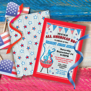 Invitation Fête de BBQ américain