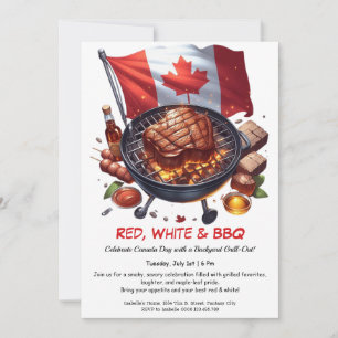 Invitation Fête de BBQ dans la cour Fête du Canada