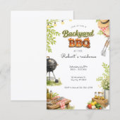 Invitation Fête de BBQ rustique dans la cour arrière (Devant / Derrière)