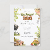 Invitation Fête de BBQ rustique dans la cour arrière (Devant)