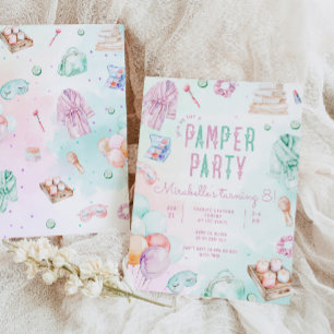 Invitation Fête de beauté Fille Salon de maquillage Anniversa