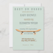Invitation Fête de bébé à bord d'un skateboard (Devant)