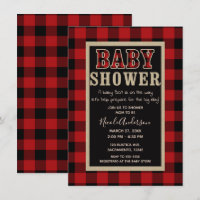 Fête de Bébé à carreaux Buffalo rouge et noir de c