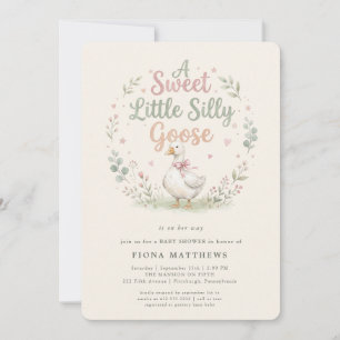 Invitation Fête de Bébé à Carreaux de Sage en Rose