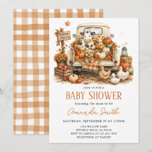 Invitation Fête de bébé à la ferme de citrouilles de la ferme