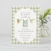 Invitation Fête de Bébé à la Lessive en Vichy Local (Debout devant)