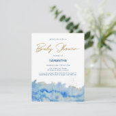 Invitation Fête de bébé à l'aquarelle Élégance Côtière (Debout devant)