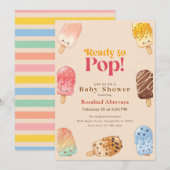 Invitation Fête de Bébé à l'aquarelle Popsicle Prêt à éclore (Devant / Derrière)