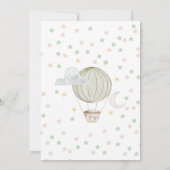 Invitation Fête de bébé à l'aquarelle verte, bleue et rose (Dos)