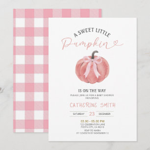 Invitation Fête de bébé à l'arc rose automnal Citrouille