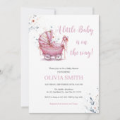 Invitation Fête de bébé à poussette (Devant)