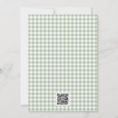 Invitation Fête de bébé à ruban de toile de bois de conte de  (Dos)