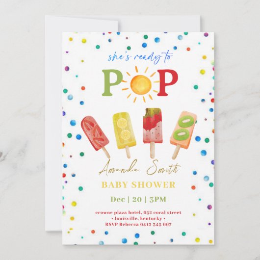 Invitation Fête de bébé à venir (Devant)