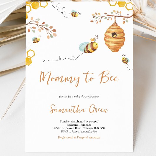 Invitation Fête de Bébé Abeille
