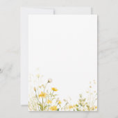 Invitation Fête de bébé abeille jaune florale pour future mam (Dos)