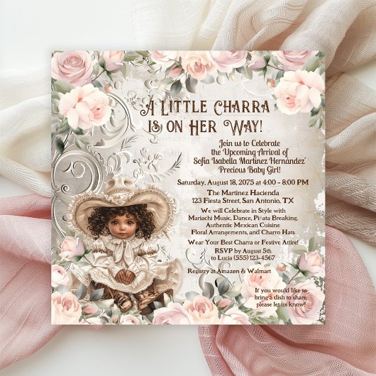 Invitation Fête de Bébé Adorable Charra