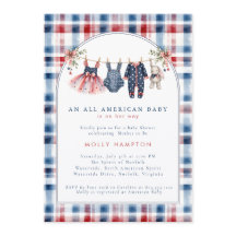 Fête de bébé américaine sur un fil à linge patriot