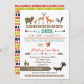 Invitation Fête de Bébé Animal de la Forêt (Devant / Derrière)