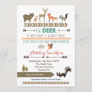 Invitation Fête de Bébé Animal de la Forêt