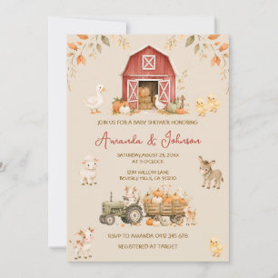 Invitation Fête de bébé animaux de la ferme de la basse-cour