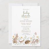 Invitation Fête de Bébé Animaux de la Forêt (Devant)