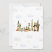 Invitation Fête de Bébé Animaux de la Forêt de Bois Mignon (Dos)
