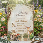 Invitation Fête de Bébé Animaux de la Forêt Enchantée