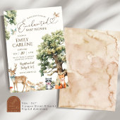 Invitation Fête de Bébé Animaux de la Forêt Enchantée