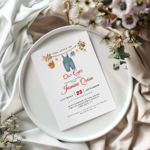Invitation Fête de bébé Apple Fruit Fall baby sprinkle